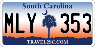 SC license plate MLY353