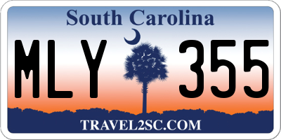 SC license plate MLY355
