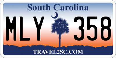 SC license plate MLY358