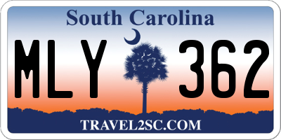 SC license plate MLY362