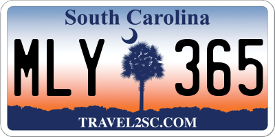 SC license plate MLY365