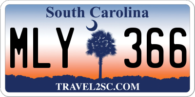 SC license plate MLY366