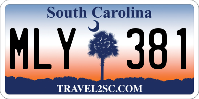 SC license plate MLY381