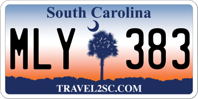 SC license plate MLY383
