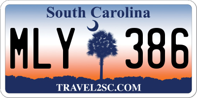 SC license plate MLY386