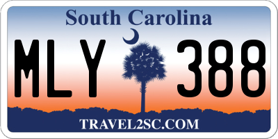 SC license plate MLY388
