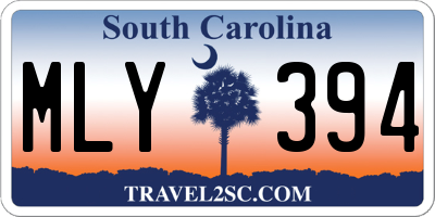 SC license plate MLY394
