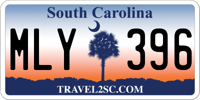SC license plate MLY396