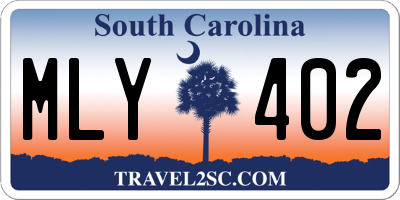 SC license plate MLY402