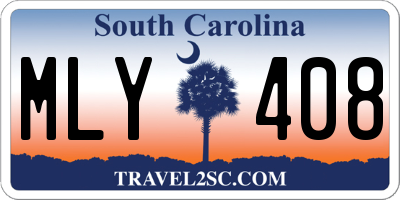 SC license plate MLY408
