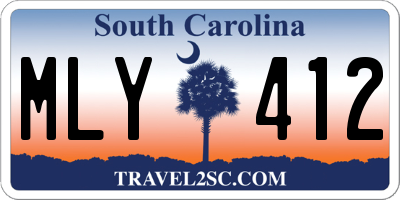 SC license plate MLY412