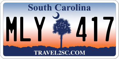 SC license plate MLY417