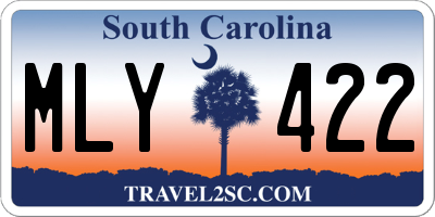SC license plate MLY422
