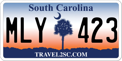 SC license plate MLY423