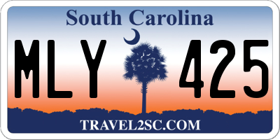 SC license plate MLY425