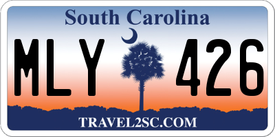SC license plate MLY426