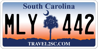 SC license plate MLY442