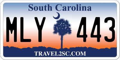 SC license plate MLY443