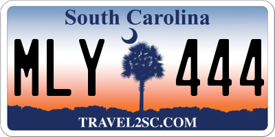 SC license plate MLY444
