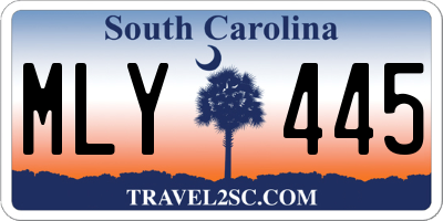 SC license plate MLY445