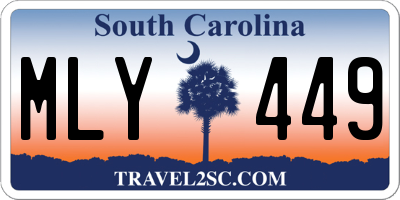 SC license plate MLY449