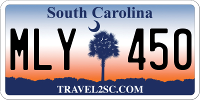 SC license plate MLY450
