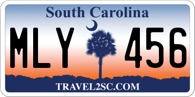 SC license plate MLY456