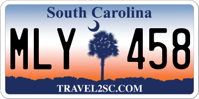 SC license plate MLY458