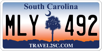 SC license plate MLY492