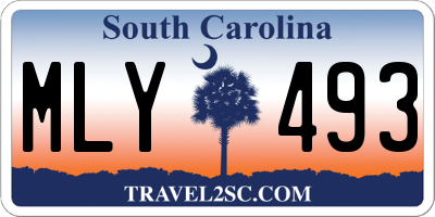SC license plate MLY493
