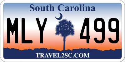 SC license plate MLY499