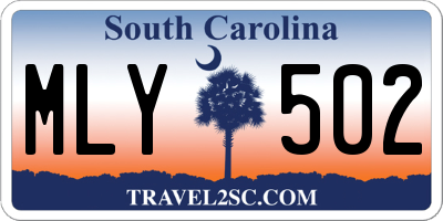 SC license plate MLY502