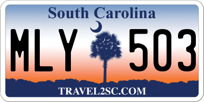 SC license plate MLY503