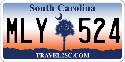 SC license plate MLY524