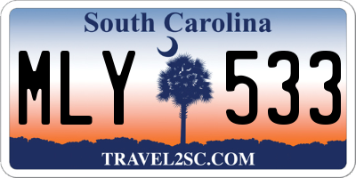 SC license plate MLY533