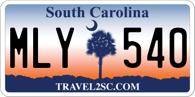 SC license plate MLY540
