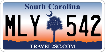 SC license plate MLY542