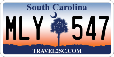 SC license plate MLY547