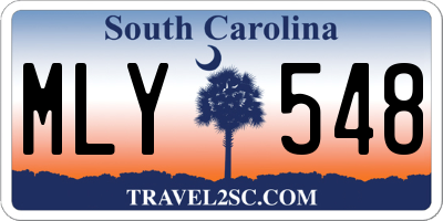 SC license plate MLY548