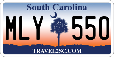 SC license plate MLY550