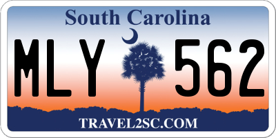 SC license plate MLY562