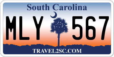 SC license plate MLY567