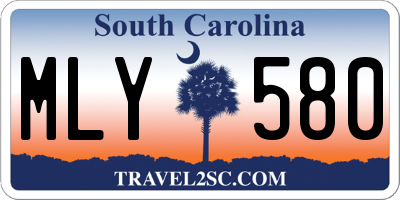 SC license plate MLY580