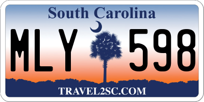 SC license plate MLY598