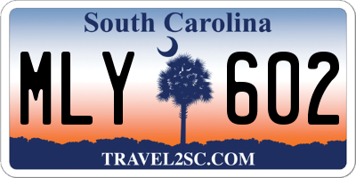 SC license plate MLY602