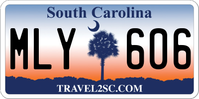SC license plate MLY606