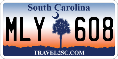 SC license plate MLY608