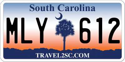 SC license plate MLY612