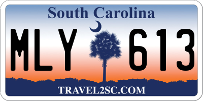 SC license plate MLY613