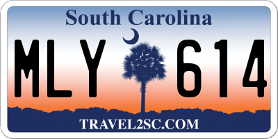 SC license plate MLY614